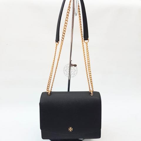 TORY BURCH- outlet EMMERSON FLAP SHOULDER BAG BLACK